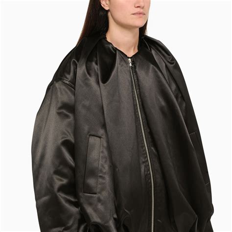 Nylon satin jacket in black 